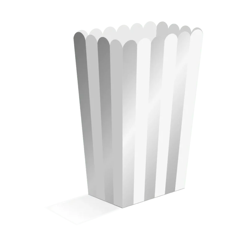 Zilveren Popcorn Bakjes 13,5cm 8st van WeFiesta koop je bij Partywinkel